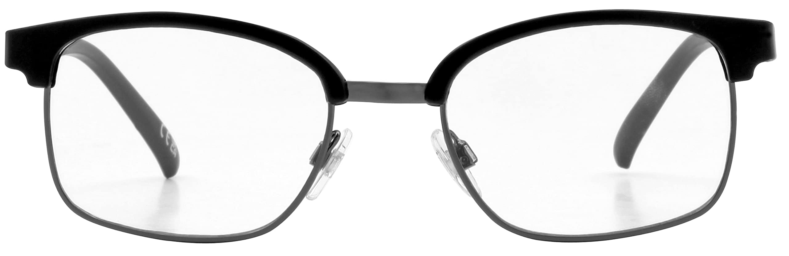 Foster Grant Oak Reading Glasses for Men & Women +2.00 – Designer Frame in Matte Black made of Recycled Plastic with Spring Hinges, Scratch-Resistant Coating & Protective Case