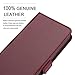 iPhone 8 Plus 7 Plus 6 Plus case ZOVER Genuine Leather Wallet Case with RFID Blocking Kickstand Feature Card Bison Fone Slots ID Holders and Magnetic Clasps Gift Box Wine Red (Undetachable Version)