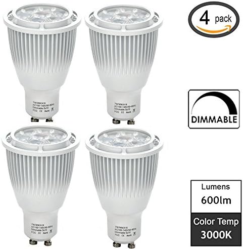 Cooo 7W GU10 SMD LED Chip Spotlight Bulb Flood Lamp Dimmable Warm White 3000K 40 Degree Beam 600 lumen - 4 Pack