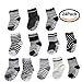 Baby Boy Socks, 12 Pairs Non Slip Toddler Socks Cotton Grip Socks Toddler Socks with Grippers for Baby Boy Infant