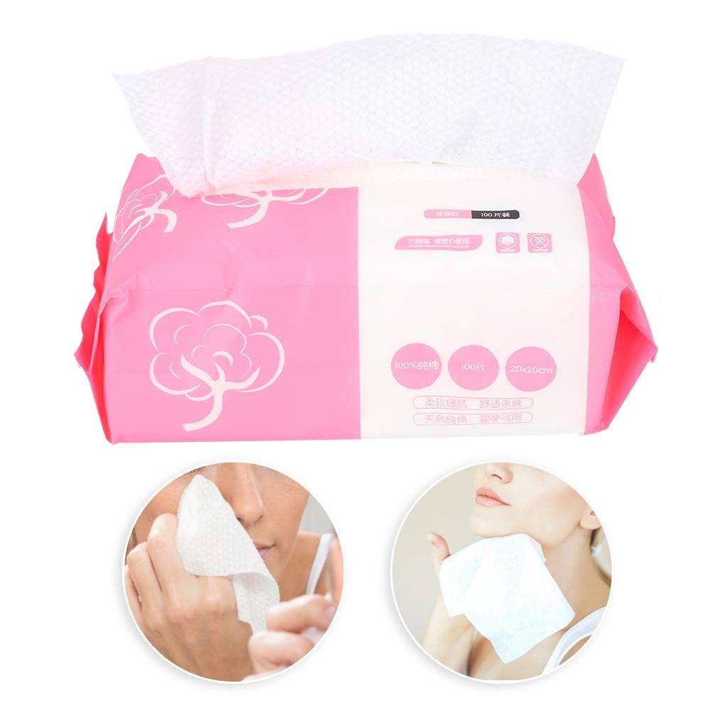 Disposable Cleaning Face Towel, Facial Cleansing Cotton Non-Woven Disposable Face Towel,Removing Facial Wet Wipes For Cloths & Wipes Skincleaningwipe Makeup And Clean 100Pcs