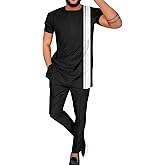 African Suits for Men Shirts and Pants 2 Piece Set Ankara Attire Plus Size Casual Outfit Tracksuit