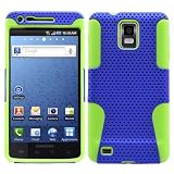 Blue Green 2 in 1 Hybrid Rubber Plastic Skin Case Cover for Samsung Infuse 4g /At&t