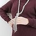 VK Accessories Long Knotted Pearl Necklace Boho Chain Y Shape Fashion Sweater Chain for Girl White