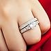 iSilver 925 Sterling Silver Wedding Engagement Ring Set Anniversary Statement Propose (9)
