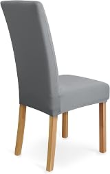 Amazon Basics Stretch Dining Chair Covers Set of 4 Light Grey Solid view 3