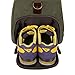 S-ZONE Travel Duffel Weekend Tote Bag Canvas PU Leather Trim Shoe Compartment (Army Green)