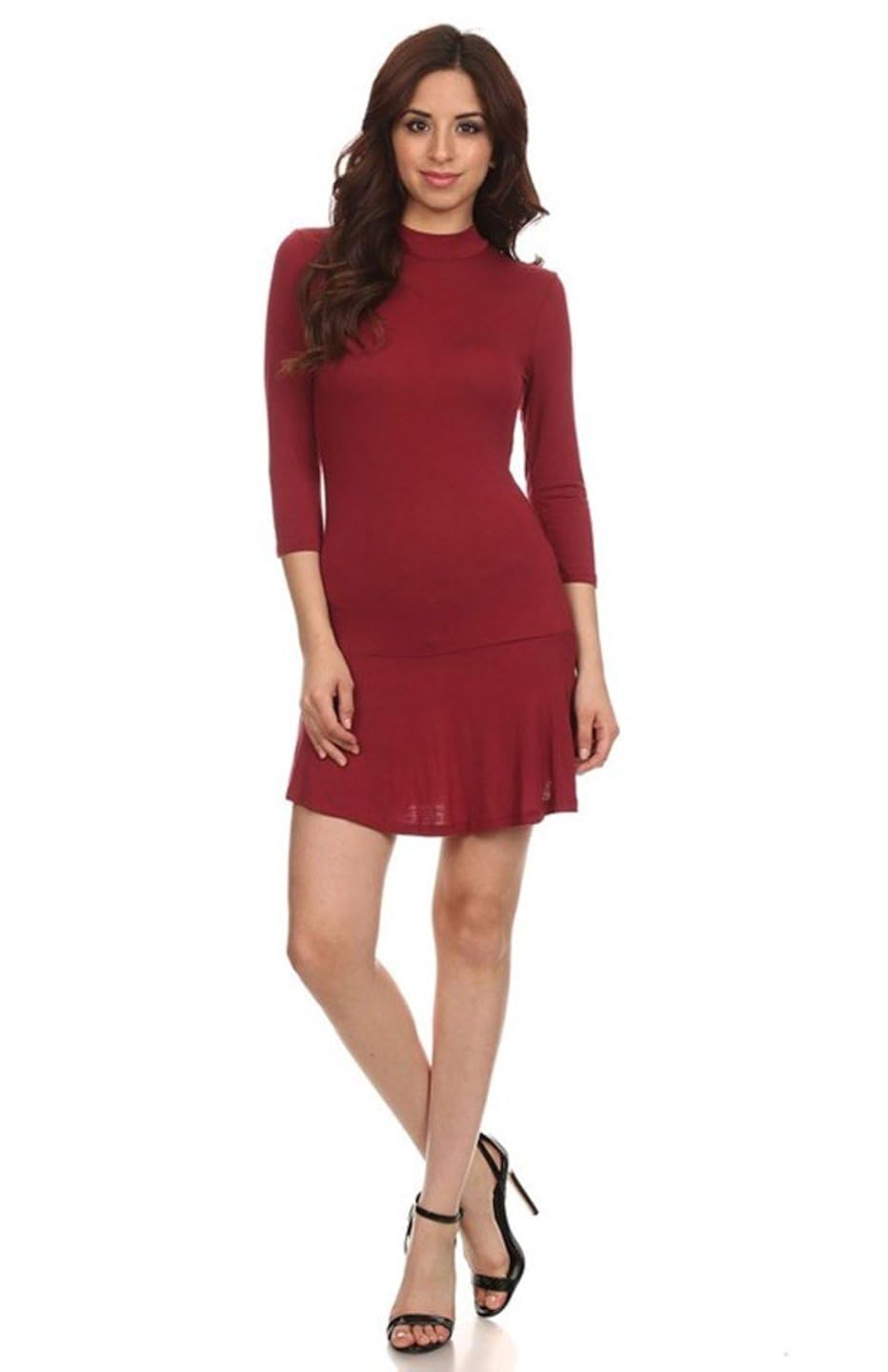 mock neck knit dress