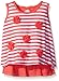 Gerber Graduates Girls Sleeveless Swing Top with Rosettes, Coral Stripe, 24 Months