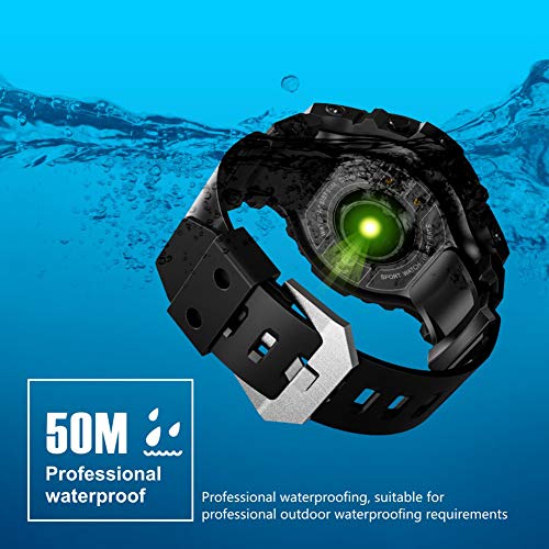 Sport Watch for Men Smart Fitness Activity Tracker IP68 164ft Waterproof with HR Heart Rate Monitor, Step/Calorie Counter, Pedometer, Compass,6 Multi-Sport Mode, 30 Days Working Time for Outdoor Watch - Thumbnail 4