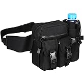 Tactical Waist Pack Bag Pouch Fanny Pack With Water Bottle Holder, SYIDINZN Outdoor Waterproof Waist Shoulder Bag for Cycling Camping Climbing Hiking Trekking Running Hunting Fishing Travel