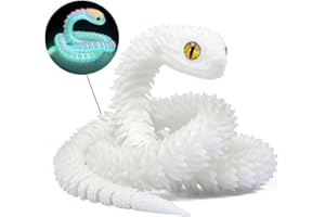 SGYYSG 3D Printed Snake - 21 Inch Movable Articulated Snake, Perfect 3D Printed Animals for Educational Toys! Must-Have Toys for Kids and Collectors, Home Office Executive Desk Decor (Noctilucent Rainbow)