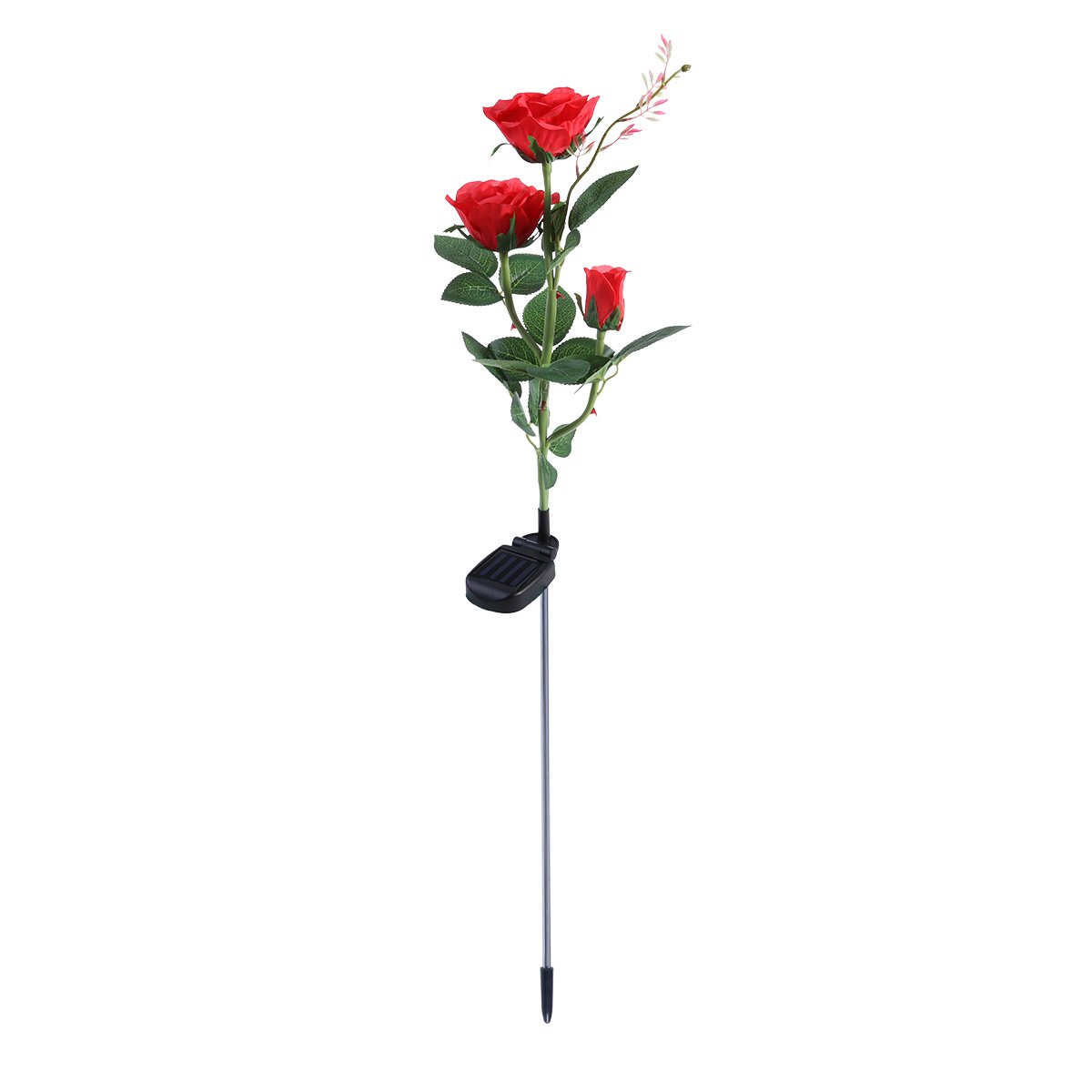 LEDMOMO Outdoor Solar Flowers Lights,3 Red Rose Solar Powered Lights LED Solar Stake Lights for Garden,Patio,Backyard(Red)