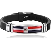 Wedarego Dominica Flag Braided Bracelet Silicone Chain Wristband Souvenir,Fashion Handmade Bracelet For Man & Woman Special Day's Gift