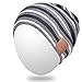 Bluetooth Beanie Hat,Mydeal Winter Warm Soft Strip Cap with Wireless Headphone Headset Earphone Stereo Speaker Mic Hands Free for Outdoor Sport,Compatible with iPhone Android Cell Phone - Black/White
