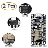 NodeMCU (ESP 12 E Module) 2pcs ESP8266 WiFi Breakout Board with CP2102 Works Great with Arduino IDE Sketch by Makerdo