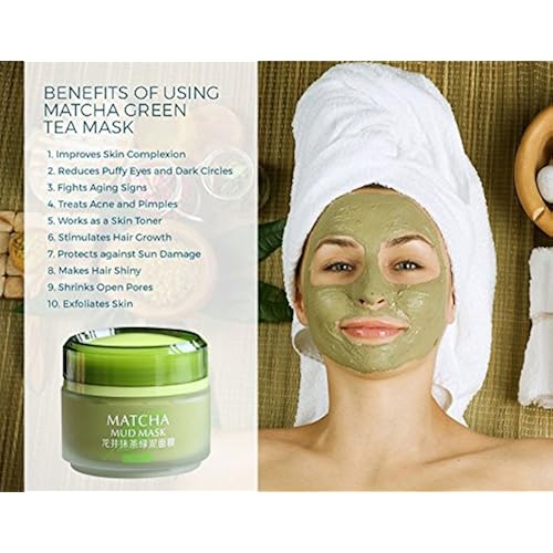 MATCHA Green Tea Facial Mud Mask, Organic Jiangsu Green Tea Matcha Face Mask, Improves Complexion, Anti-Aging, Detoxifying, Antioxidant, Moisturizer, Anti-Acne Beauty & Personal Care, Skin Care, Face, Treatments & Masks, Masks