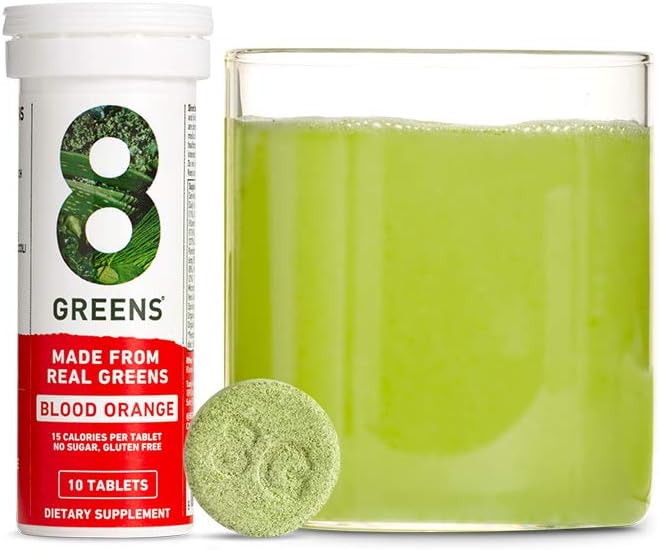 8Greens Immunity and Energy Effervescent Tablets - Packed with 8 Powerful Super Greens (Melon, 1 Tube/10 Tablets): Health & Personal Care