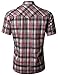 Western Casual Button Down Shirt Red Black Size M