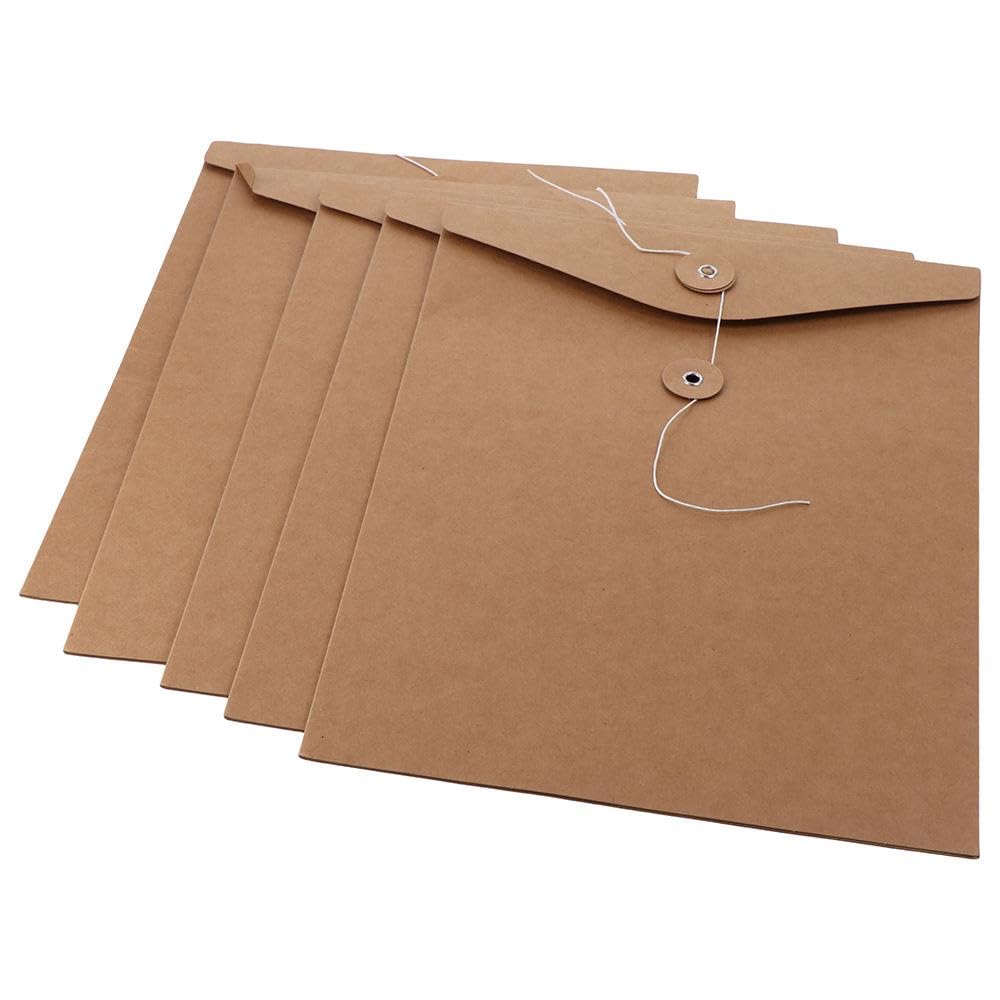 Risedot Document Organizer Letter Filing Envelope Folder File Kraft Paper Thickened 5PCS