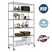 6 Tier Wire Shelving Unit with wheels Metal Shelf organizer Heavy Duty Storage Unit Wire Rack NSF Certification Commercial Grade Utility for Bathroom Office 2100LBS Capacity-18x48x82 Chrome primary