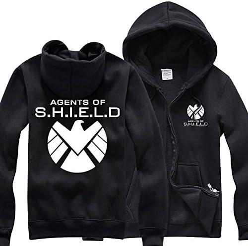 Sexyggs Mens Fashion Avengers Marvel Captain America Eco Fleece Full Zip Hoodie