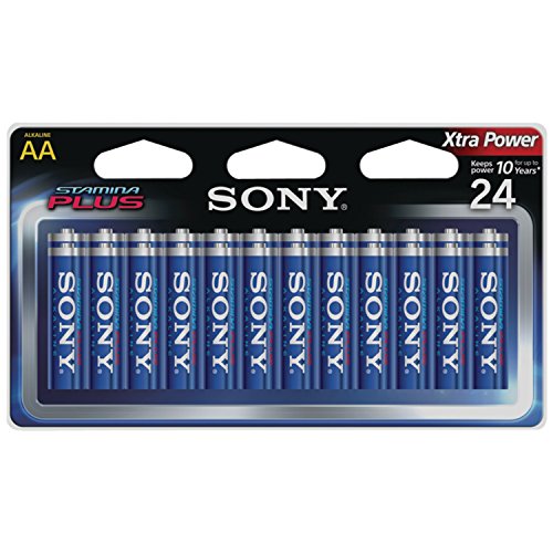 SONY S-AM3B24A Stamina Plus Alkaline Batteries AA, 24 Pack