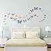 DECOWALL DS9-1302 30 Vibrant Butterflies Kids Wall Stickers Wall Decals Peel and Stick Removable Wall Stickers for Kids Nursery Bedroom Living Room d?cor