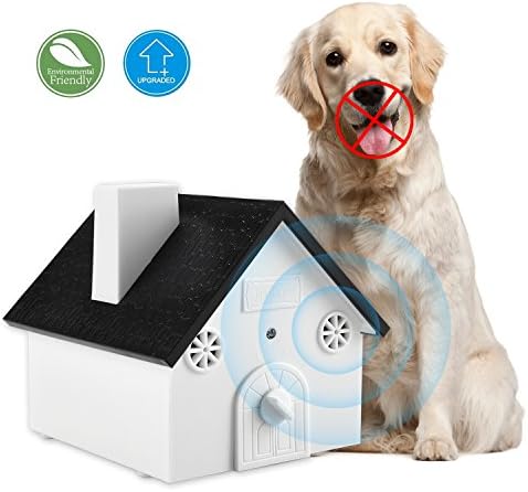 Ultrasonic Outdoor Bark Controller Dog Anti-Barking Device Sonic Bark Deterrents Training Tool, Safe for Dogs, Pets and Human, Birdhouse Shape up to 50 Feet Range, Hanging or Mounting
