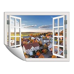 Wall Paper Small Wall Mural Beautiful Scenery Out of The Window Wall Art Removable Wall Decoration for Bedroom Living Room - 24x32 inches