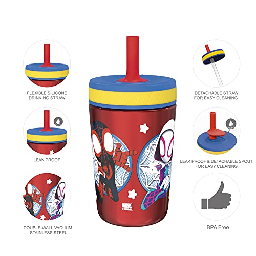 Zak Designs Spidey and His Amazing Friends Kelso Tumbler Set, Leak