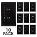 Maxxima 15A Tamper Resistant Duplex Receptacle - Standard Decorative Electric Wall Outlet 15 Amp, Child Proof Safety, Contractor Pack, Wall Plates Included - Black - 10 Pack