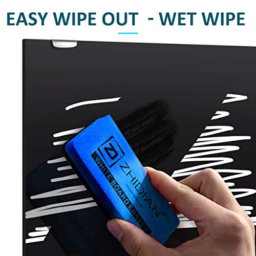 ZHIDIAN Black Glass Dry Erase Board UltraLarge, 72" x 43" Splicing