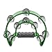 Flexzion Half Moon Musical Tambourine (Green) Double Row Metal Jingles Hand Held Percussion Drum for Gift KTV Party Kids Toy with Ergonomic Handle Grip