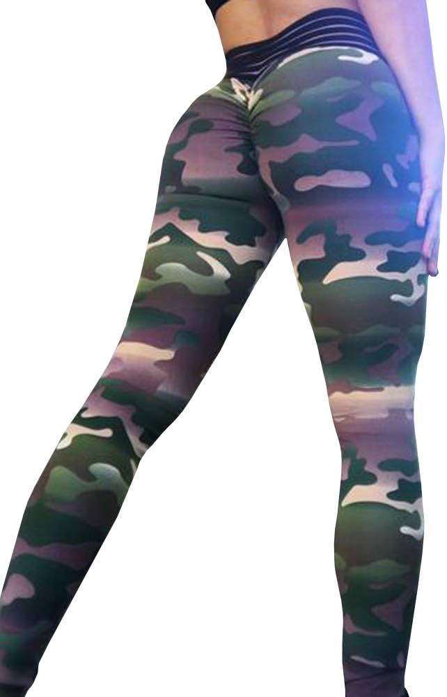 Womens Ruched Butt Lifting Leggings Floral High Waisted Workout Sport Tummy Control Gym Yoga Pants