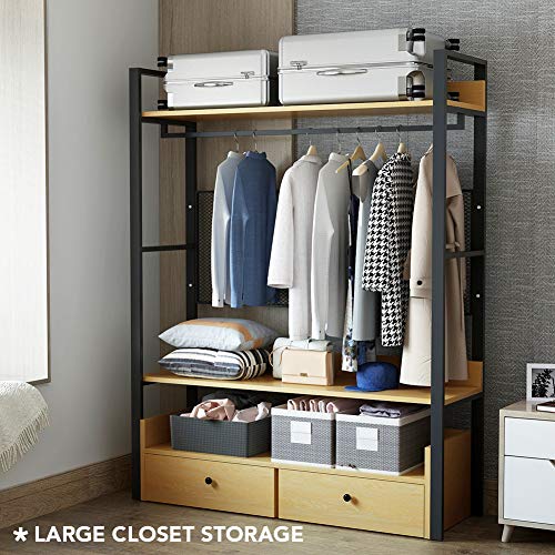Tribesigns FreeStanding Closet Organizer,Heavy Duty Clothes Rack with