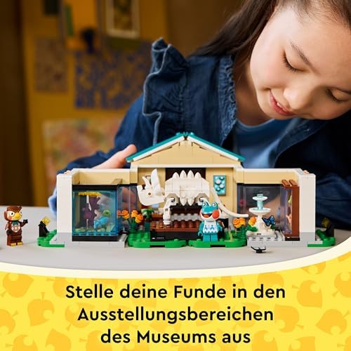 Animal Crossing - Eugens Museumssammlung - Interaktives Spielset mit Eugen & Liliane Minifiguren, Dinosaurierfossilien & Zubehör - Gamer Geschenk für Mädchen & Jungen ab 7 Jahren - 77056