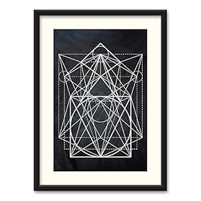 Black Paper Framed Canvas Wall Art for Living Room, Bedroom Abstract Geometric Canvas Prints for Home Decoration Ready to Hanging - 23x31 inches