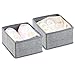 mDesign Soft Fabric Dresser Drawer and Closet Storage Organizer for Kids/Toddler Room, Nursery, Playroom, Bedroom - Textured Print - Organizing Bins in 3 Sizes - Set of 4 - Gray