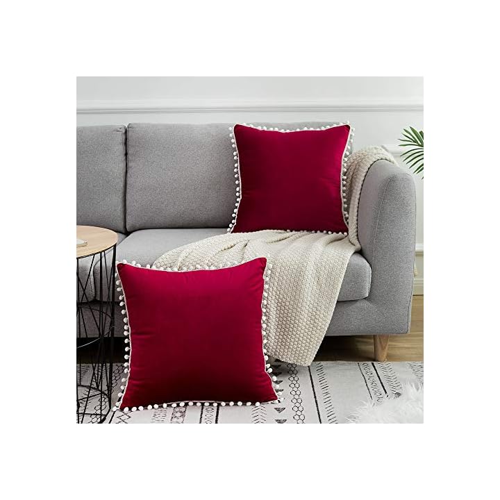 WLNUI Soft Velvet Mother's Day Burgundy Pillow Covers Decorative Cute