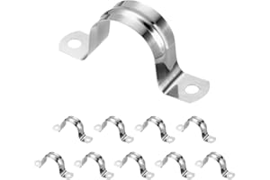 HARFINGTON 10pcs 1 1/4-Inch 32mm Conduit Clamps, M32 U Tube Pipe Clamp, Stainless Steel Rigid Pipe Strap, U Shaped Bracket wi