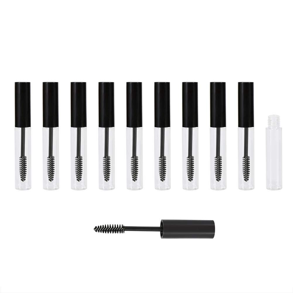 10pcs Empty Mascara Tubes, 10ml Plastic Refill Containers for Eyelash Growth Oil, Lip Gloss, Eyeliner & Makeup Vials
