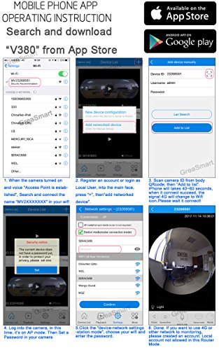 WiFi IP Camera - 180 Degree 1080P Full View Wireless Home Security Surveillance System Night Vision Remote Baby Monitor Pet Dome Cameras Infrared IR-Cut Motion Detection for iOS Android - Thumbnail 5