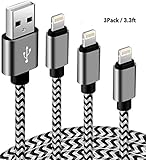 NataX iPhone Cable, 3Pack 3FT Nylon TPE Braided Cord Lightning Cable Certified to USB Charging Charger for iPhone 7/7 Plus/6/6S/6 Plus/6S Plus/5/5S/5C/SE,iPad,iPod Nano 7