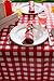 DII Red Check Outdoor Zippered Tabletop Collection, Stain Resistant & Waterproof, 60