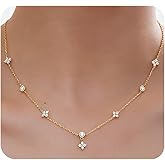 Waeceip 14K Gold Plated Flower Choker Necklace Cubic Zirconia Necklaces Dainty Gold Jewelry Gifts for Women Friends Christmas Birthday Present Golds Rhinestone Flower Necklace Floral Choker Necklaces