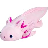 Roqei Soft Axolotl Stuffed Animal Plush Toy, 19 Inch Cute Salamander Plush Pillow, Kawaii Plushie Toy, Axolotl Gifts for Kids and Youth (Pink)