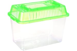 BUGUUYO Betta Fish Tank LED Fish Tank Plastic Aquarium Gallon Fish Bowl Small Betta Tank Fish Box with Portable Goldfish Bowl Frog Suite Travel Green Portable Fish Tank Travel Fish Tank