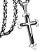 FIBO STEEL Stainless Steel Cross Pendant Mens Byzantine Chain Necklace 5mm Wide 28 inches