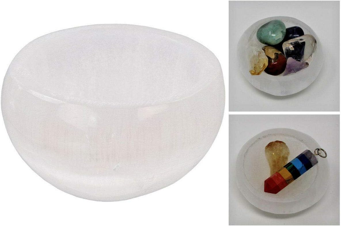 Small White Selenite Bowl WIS